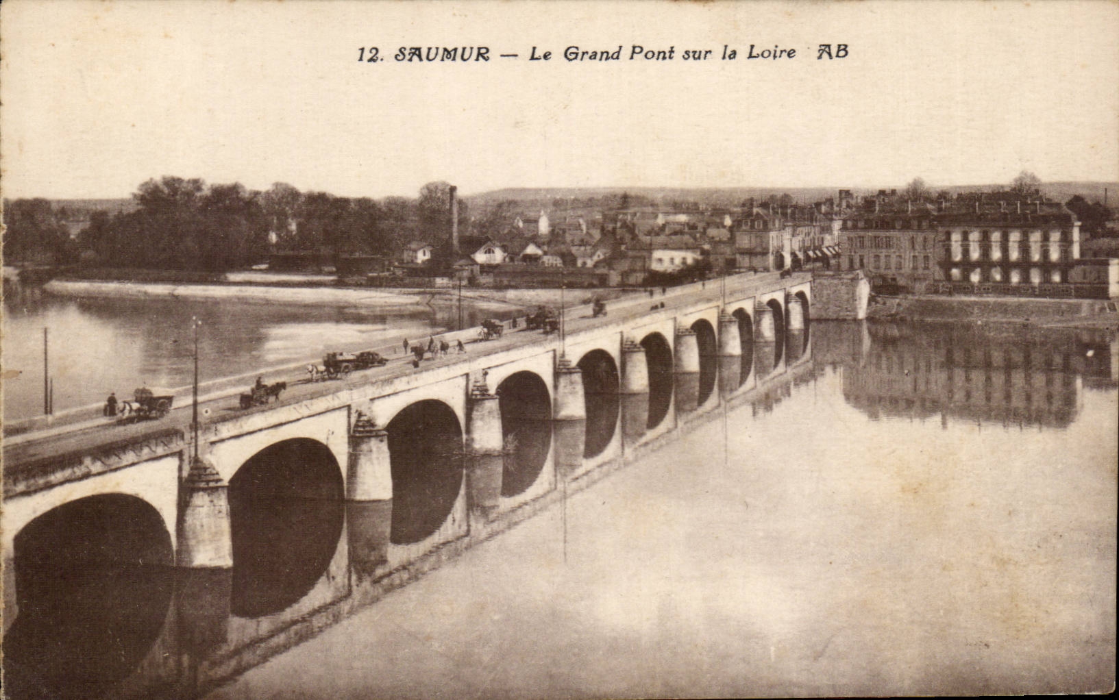 CPA Saumur the large bridge on the Loire