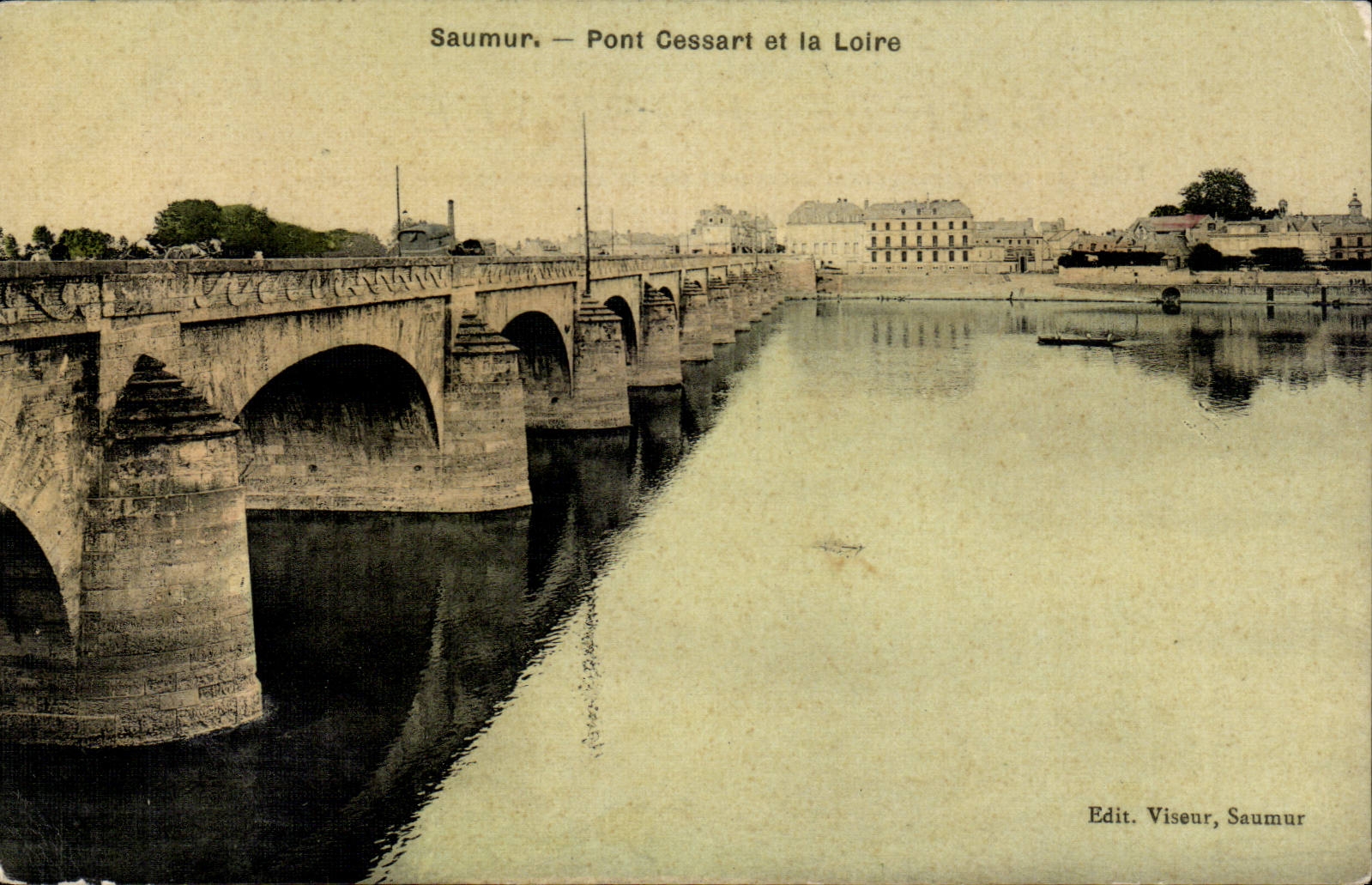 CPA Saumur Cessart Bridge and the Loire (chart toilee)