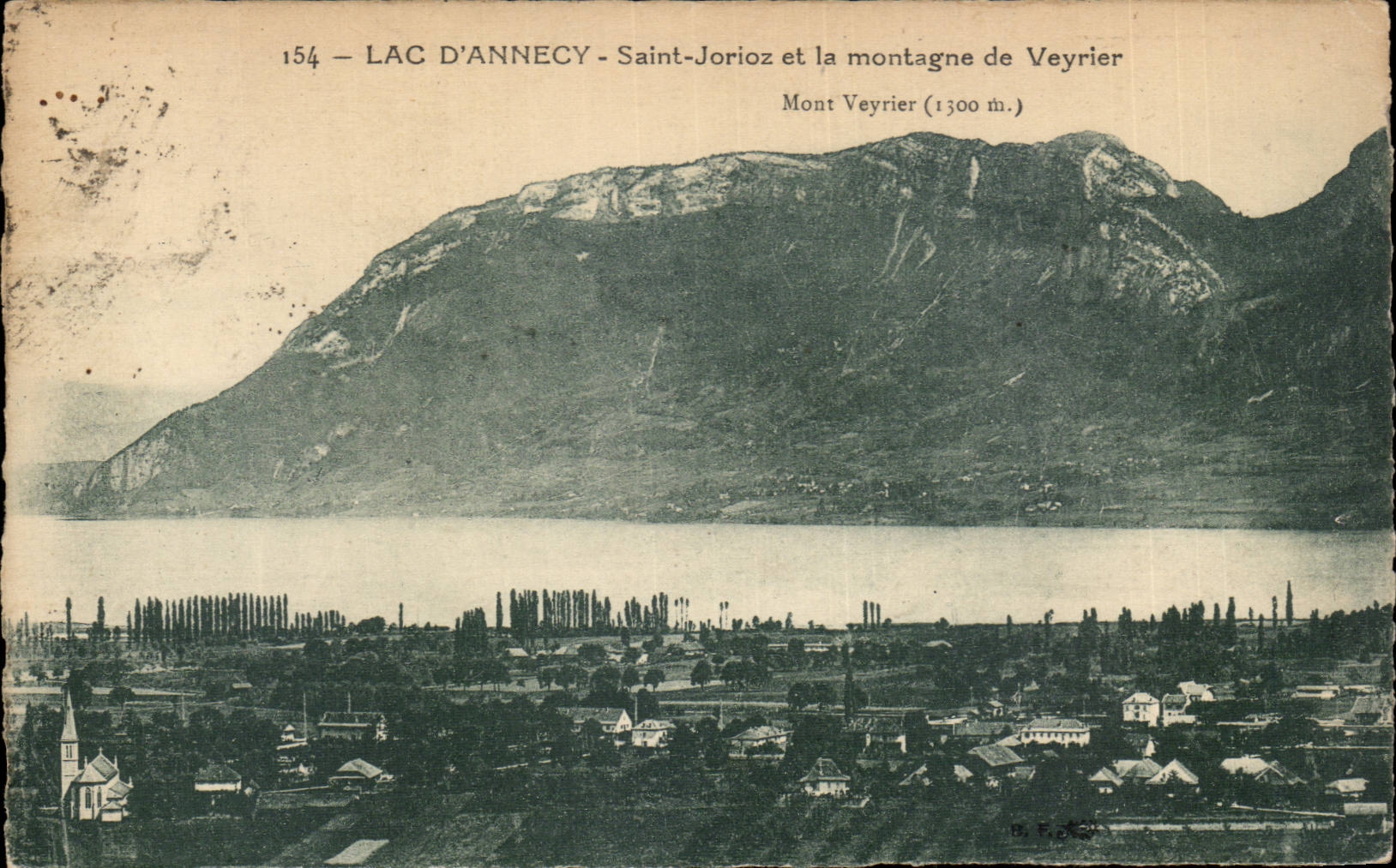 CPA Lake Annecy Saint Jorioz and the mountain of Veyrier
