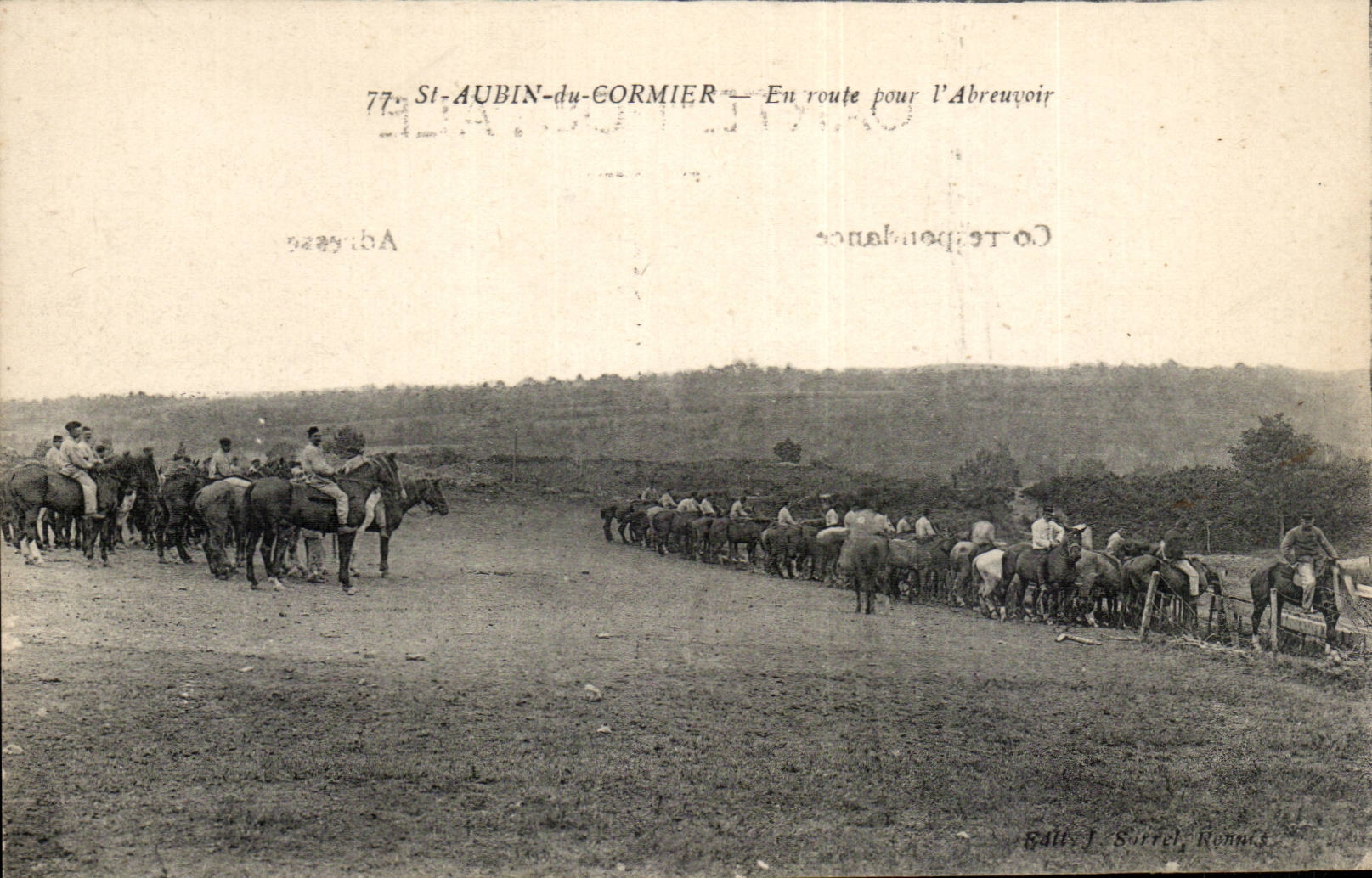 CPA Str Aubin vom cormier auf der Weise fur die Futterungabflussrinne Pferde