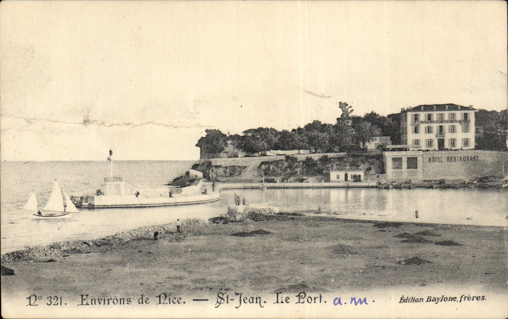 CPA Umlagerungen von Nizza Str Jean der Hafen