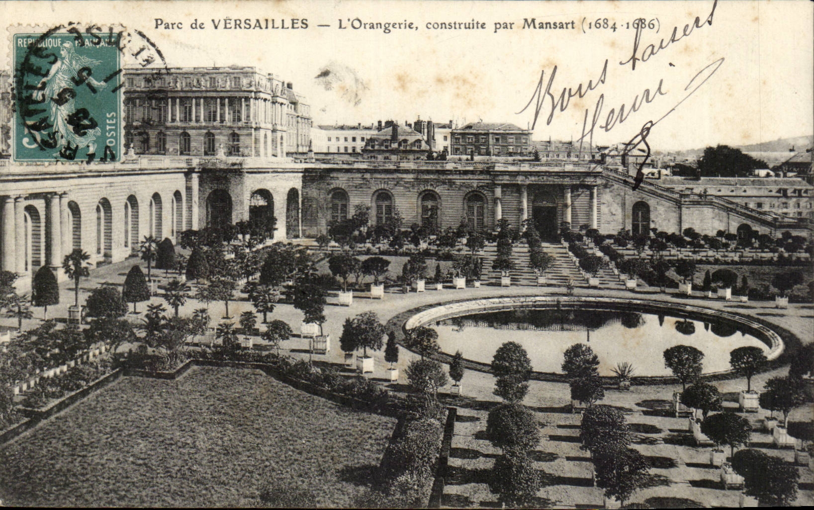 CPA Park of Versailles the Orangery built by Mansart