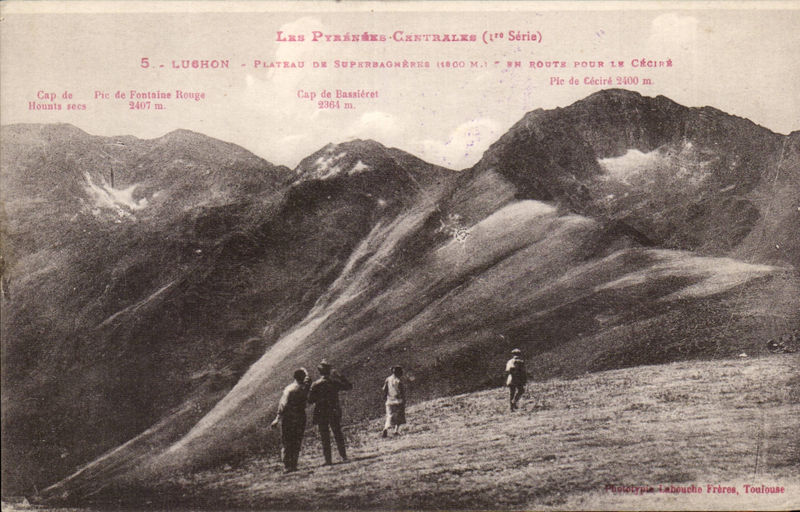 CPA Luchon Plate of Superbagneres on the way for Cecire