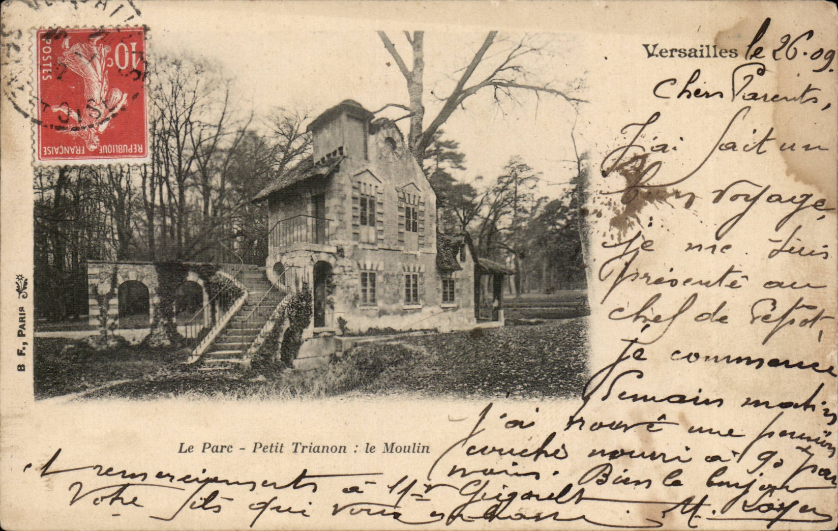 CPA Versailles the park Small Trianon the mill