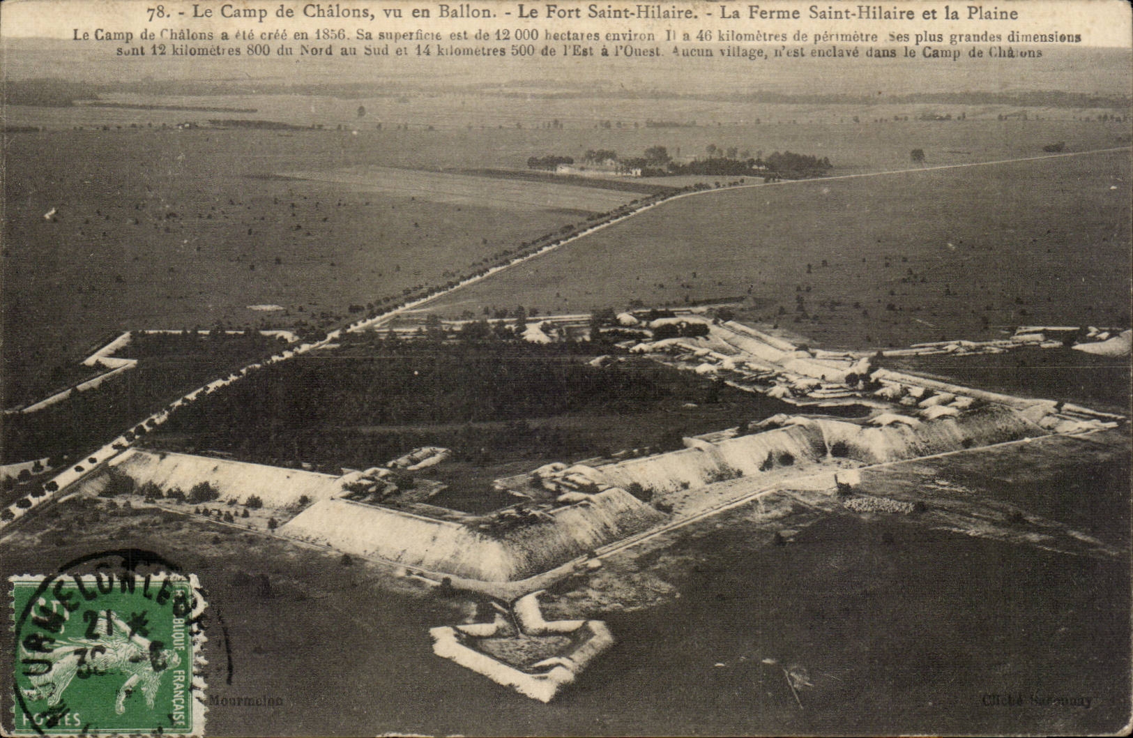 CPA Militaria Camp of Trawl-nets the fort Saint Hilaire the farm Saint Hilaire and the plain