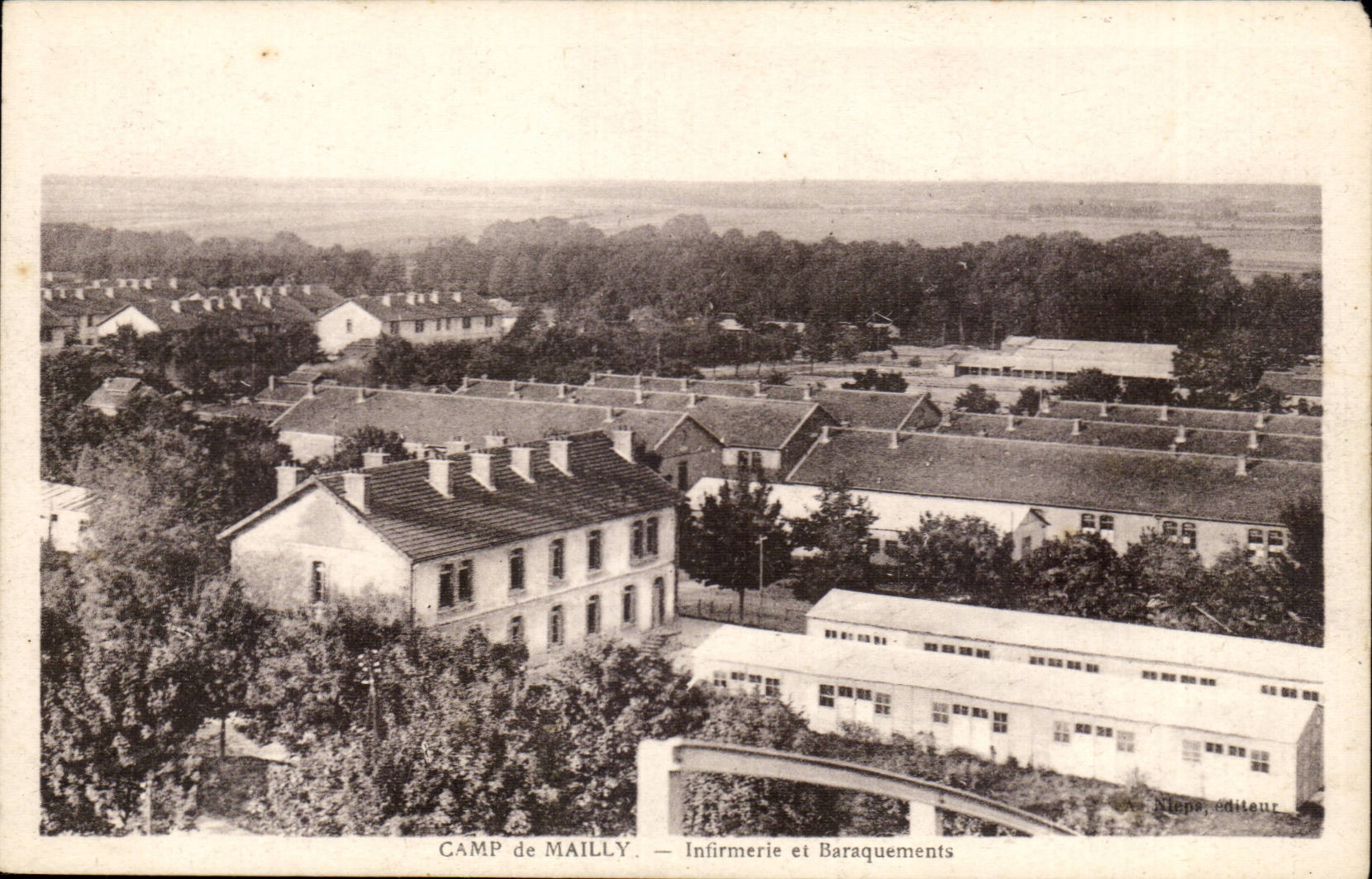 CPA Militaria Camp of Mailly Infirmary and hutments