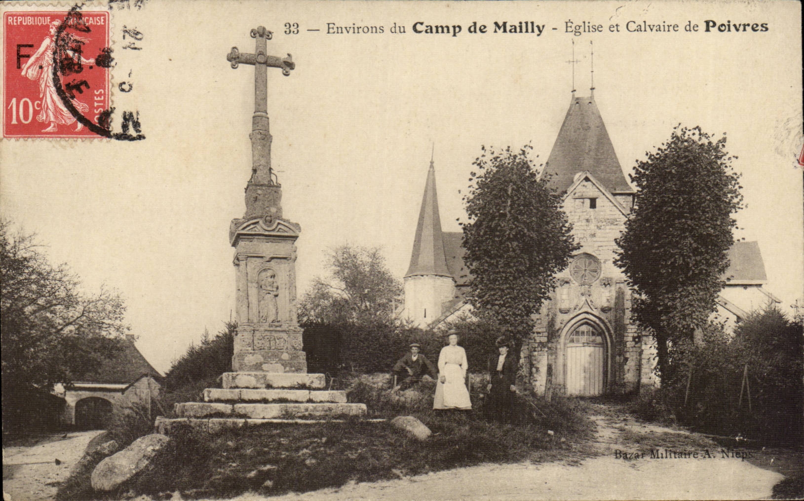 CPA Militaria Surroundings of the Camp of Mailly Church and Pepper martyrdom