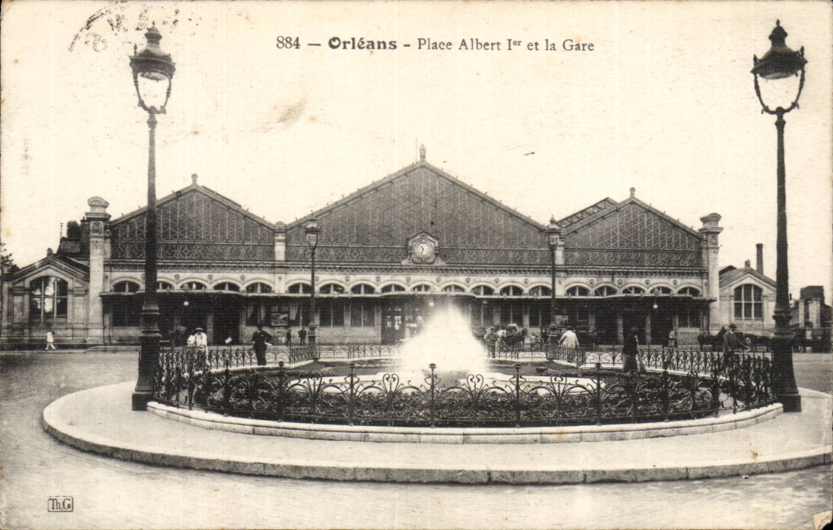 CPA Orleans Places Albert 1st and Train station