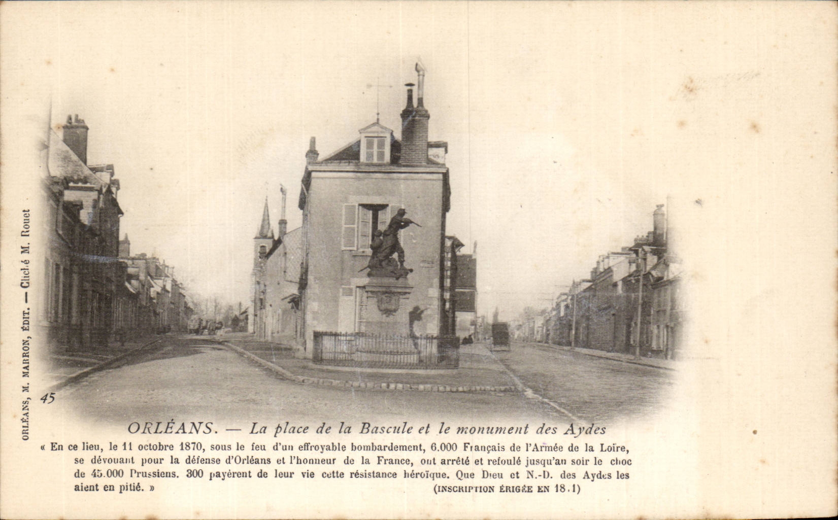 CPA Orleans Places Rocker and the monument of Aydes
