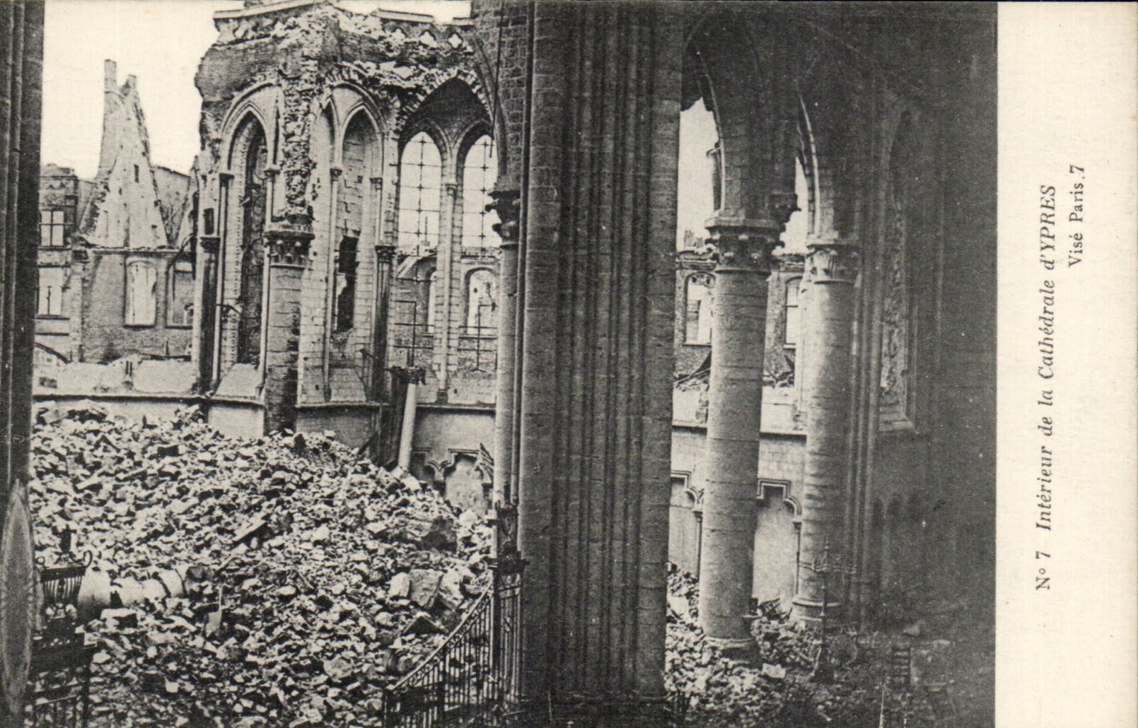 Interior CPA of the church of Ypres