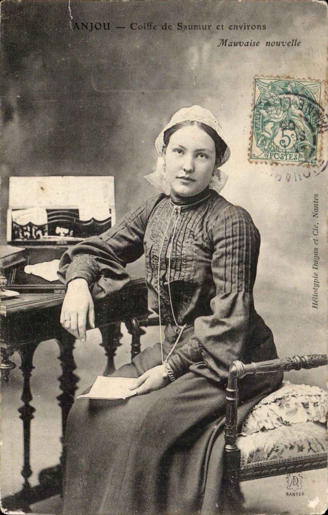 CPA Anjou Caps with Saumur and surroundings (folklore caps costume