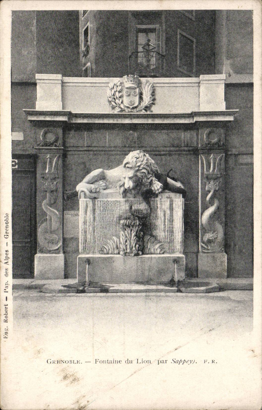 CPA Grenoble Fountain of the lion by Sappey