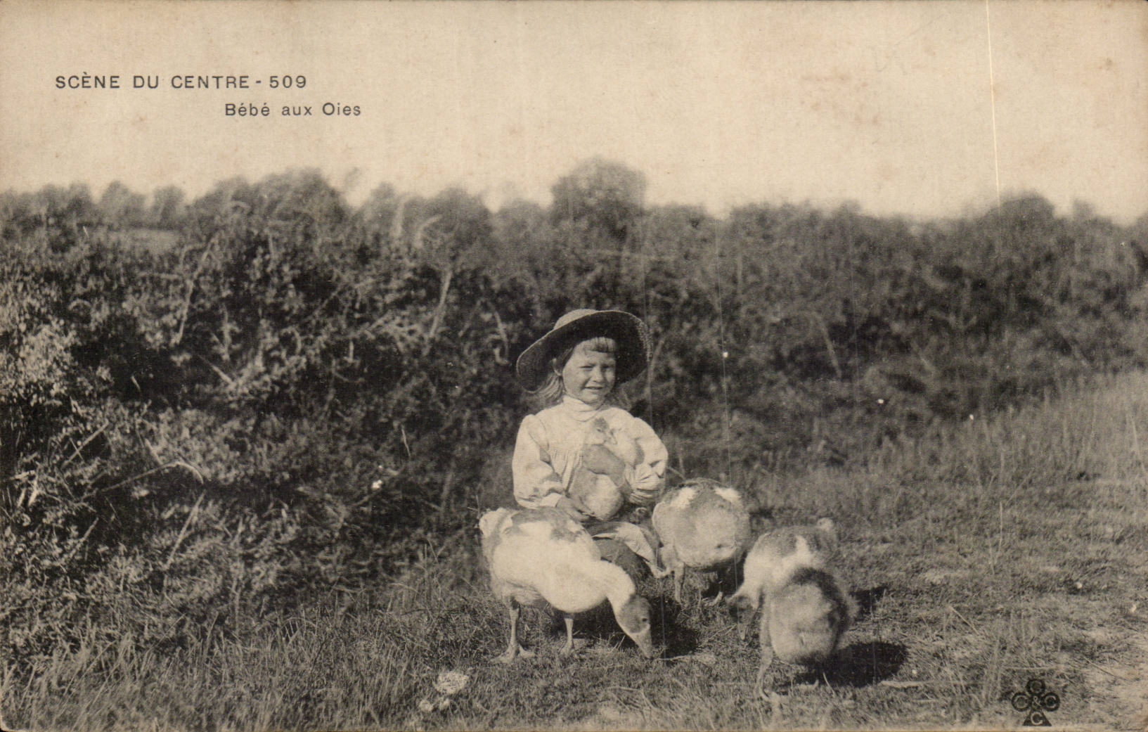 CPA Szene des Mittelbabys zu den Gansen TOP (Kindfolklore)