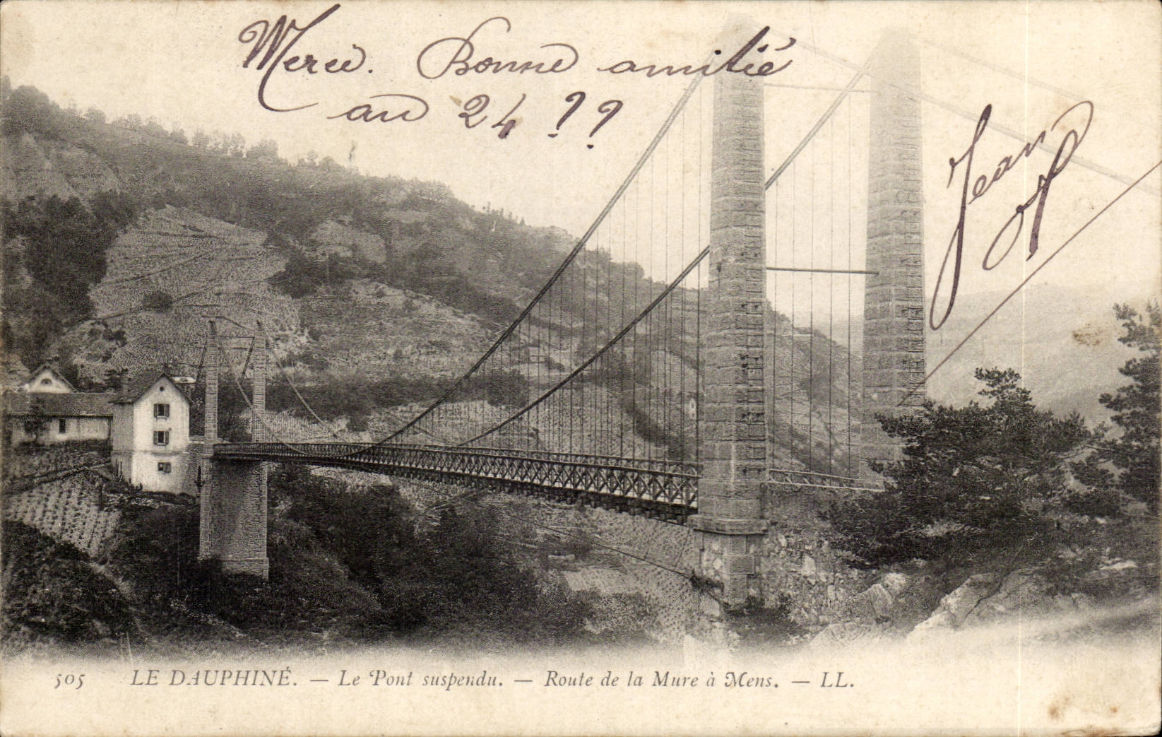 CPA DAuphine the Route suspended bridge of Walls has Mens