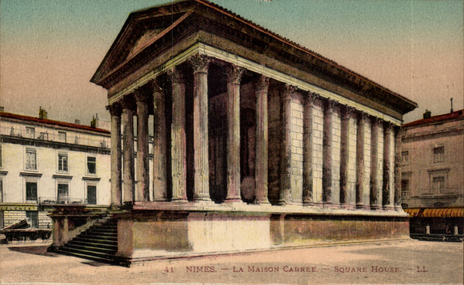 CPA Nimes das quadratische Haus allgemeiner Garten des Hauses