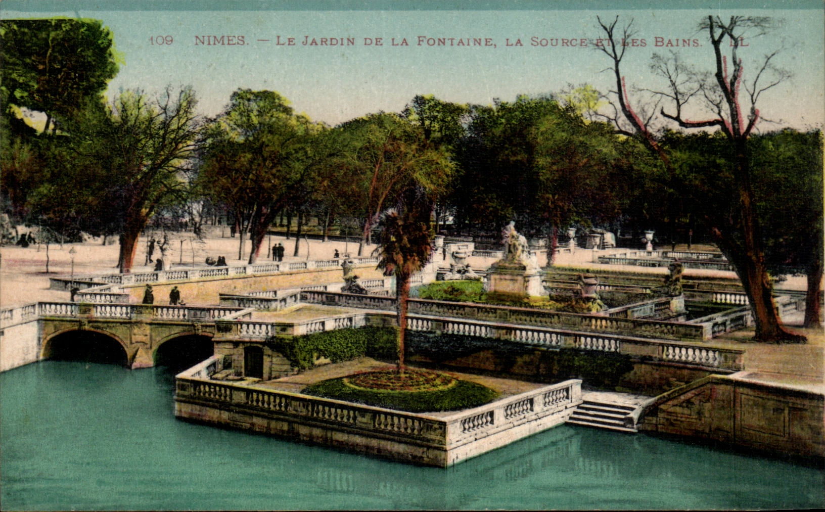 CPA Nimes Garten des Brunnens die Quelle und die Bader