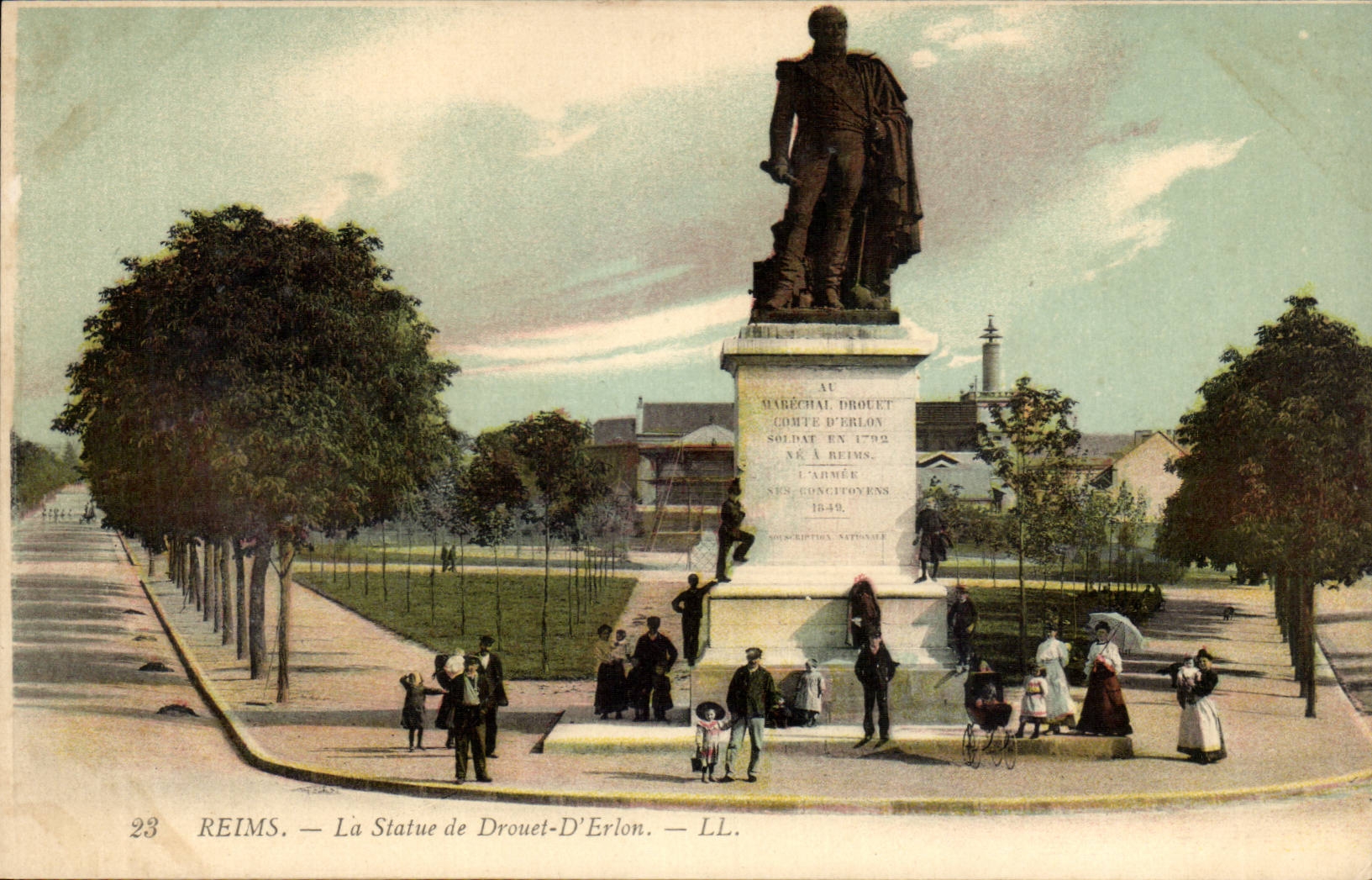 CPA Reims Statue Drouet d' Erlon
