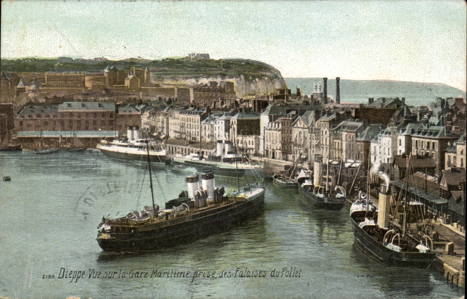 CPA Dieppe Seen on Train station maritime catch of cliffs of Pollet (boat boat ship)