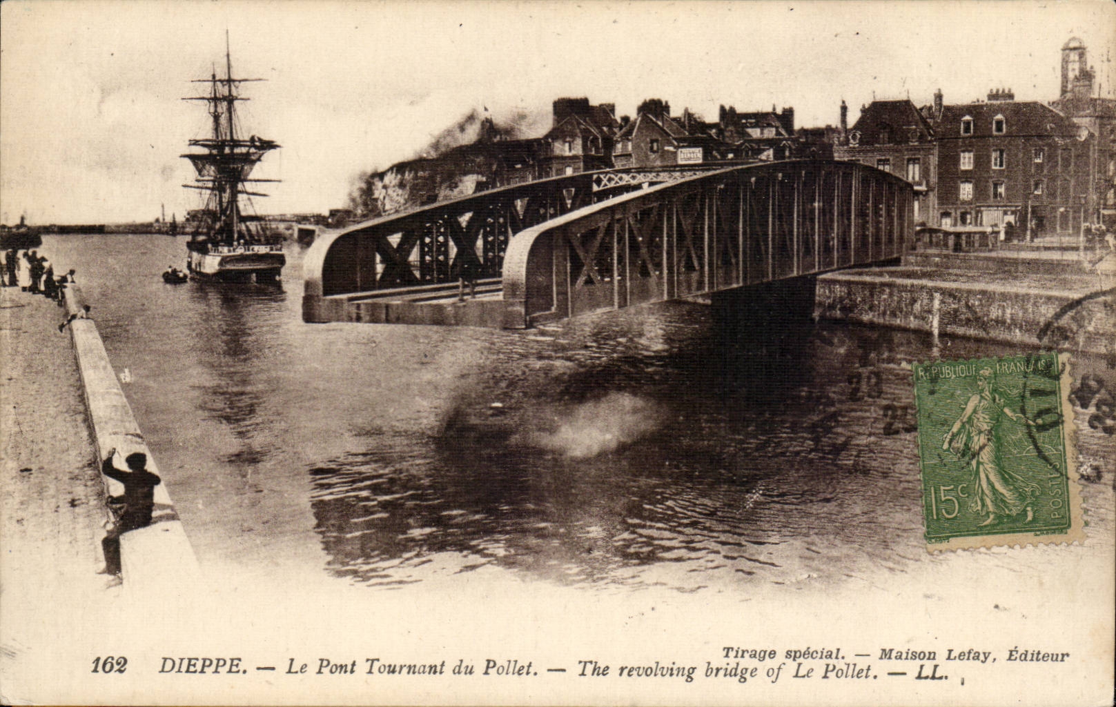 CPA Dieppe the revolving bridge of Pollet