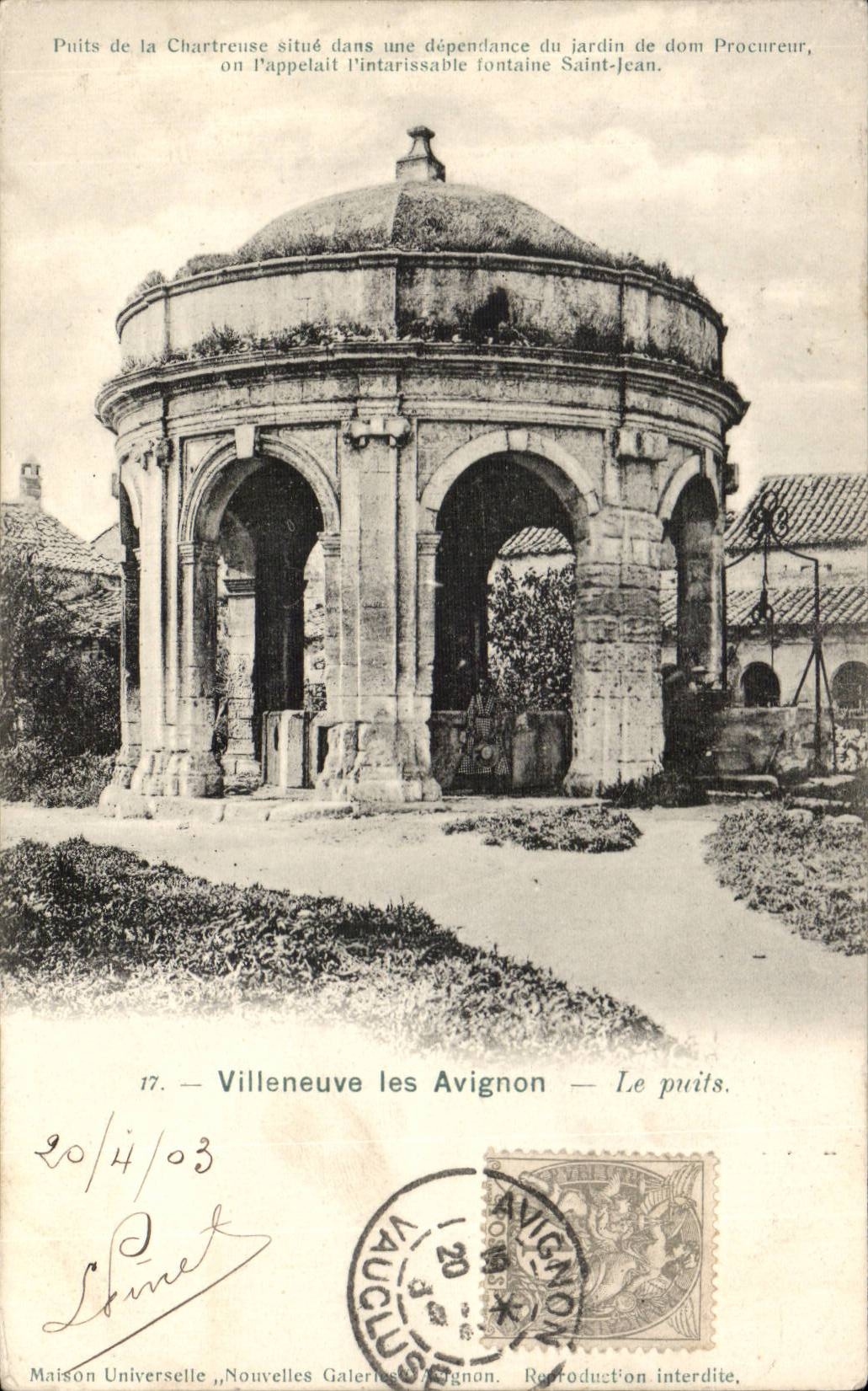 Villeneuve Avignon CPA the well
