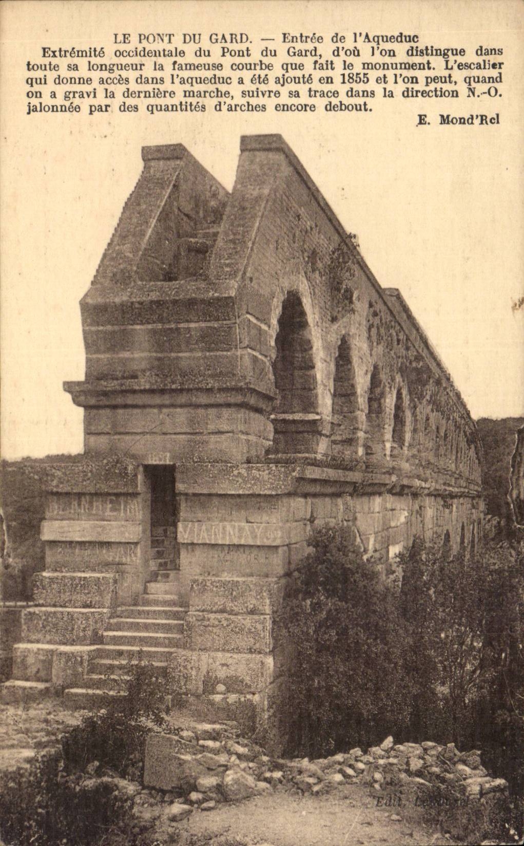 CPA the bridge of Gard Entering of the aqueduct