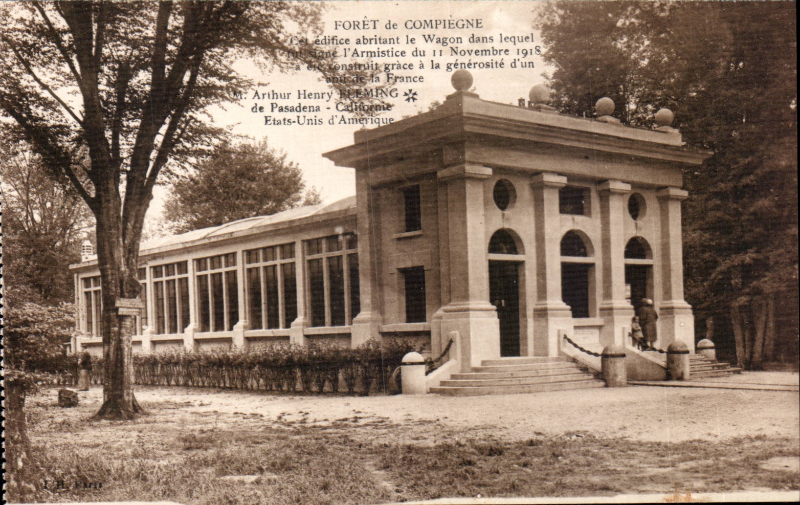 CPA Bohrgerat des Compiegne Gebaudes den Trainer schutzend in dem der Waffenstillstand Zeichen war