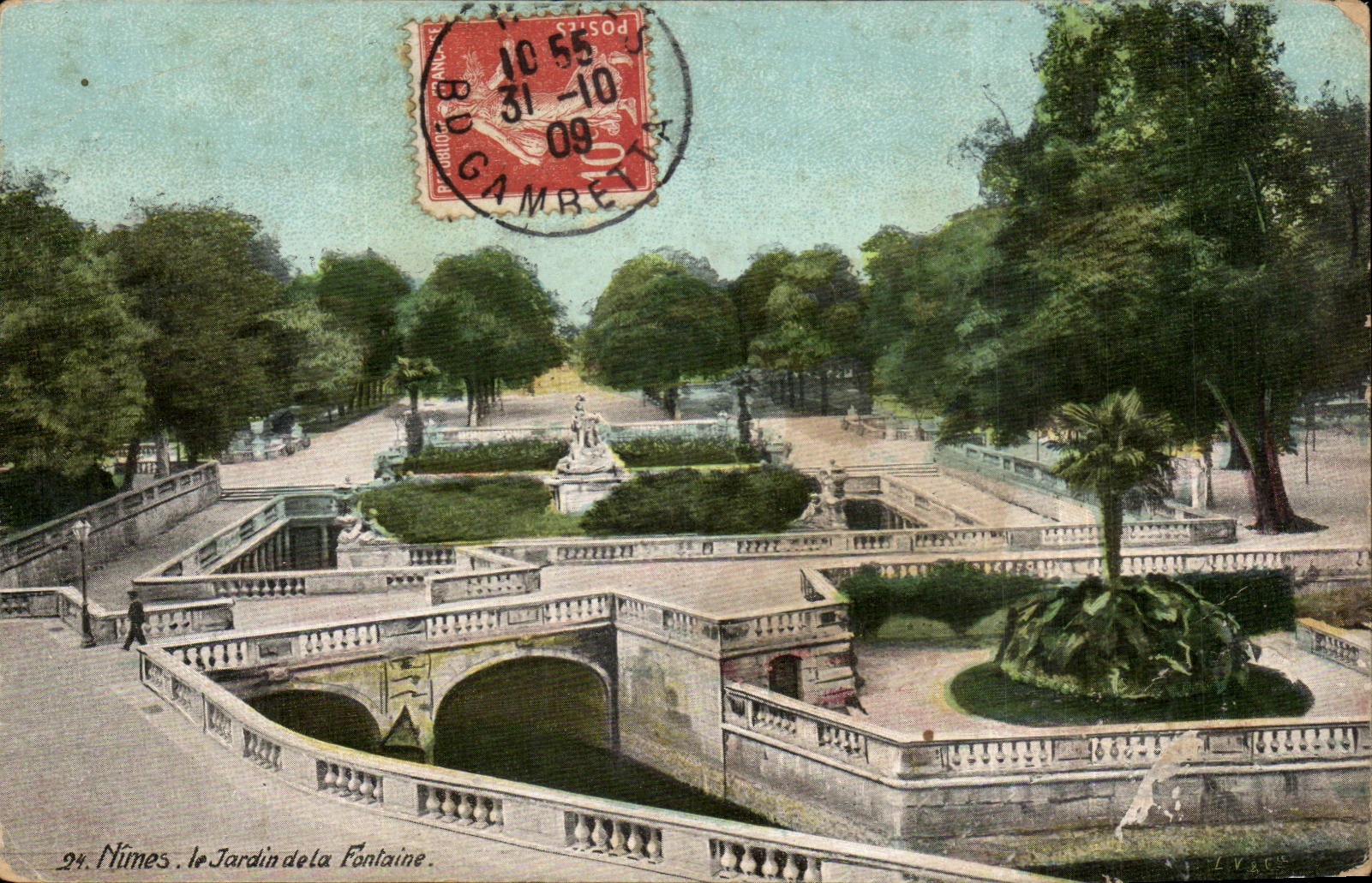 CPA Nimes der Garten des Brunnens