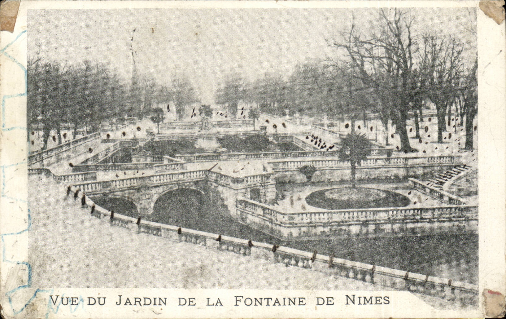 CPA Nimes gesehen vom Garten des Brunnens von Nimes