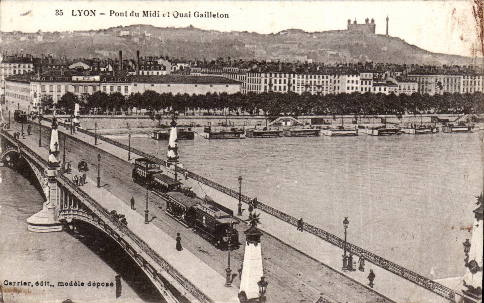 CPA Lyon Bridge of the South and Gailleton quay