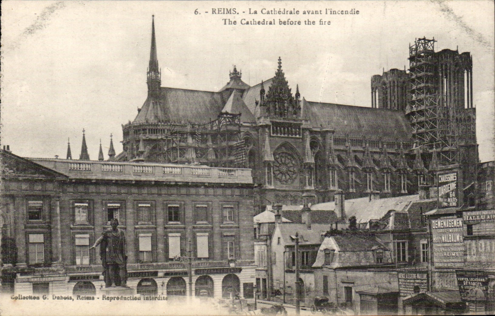 Reims CPA Cathedral before the fire