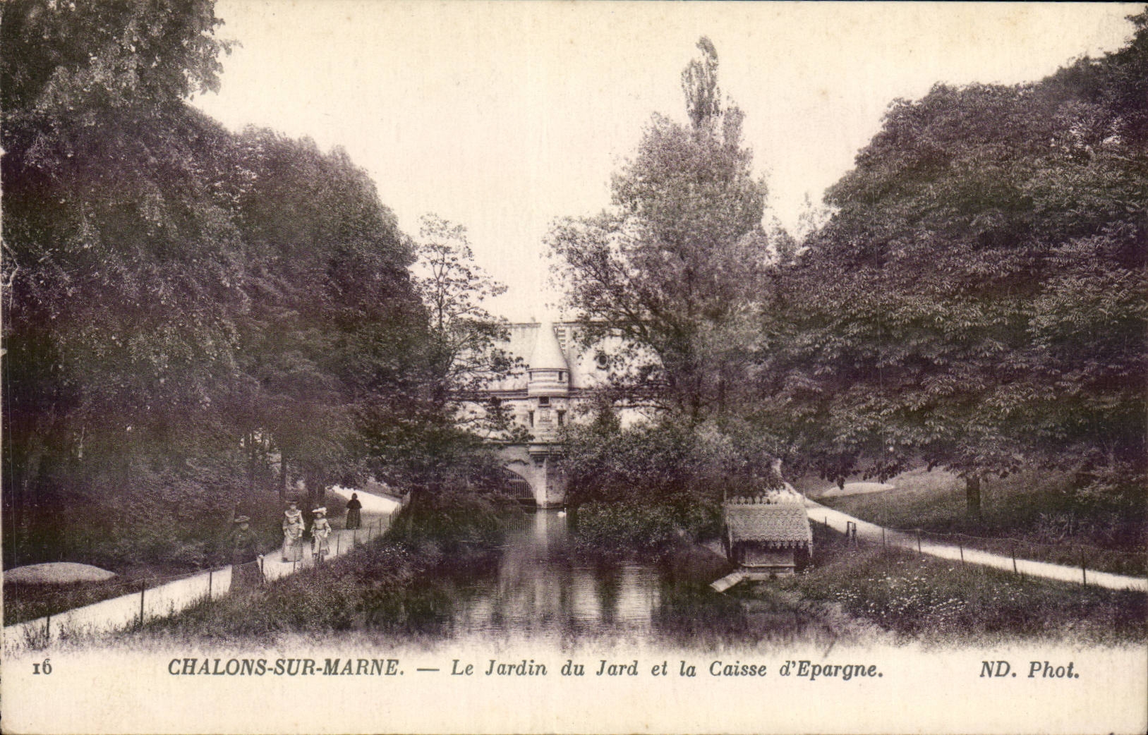 Trawl-nets on the Marne cPA the garden of Jard and the savings bank