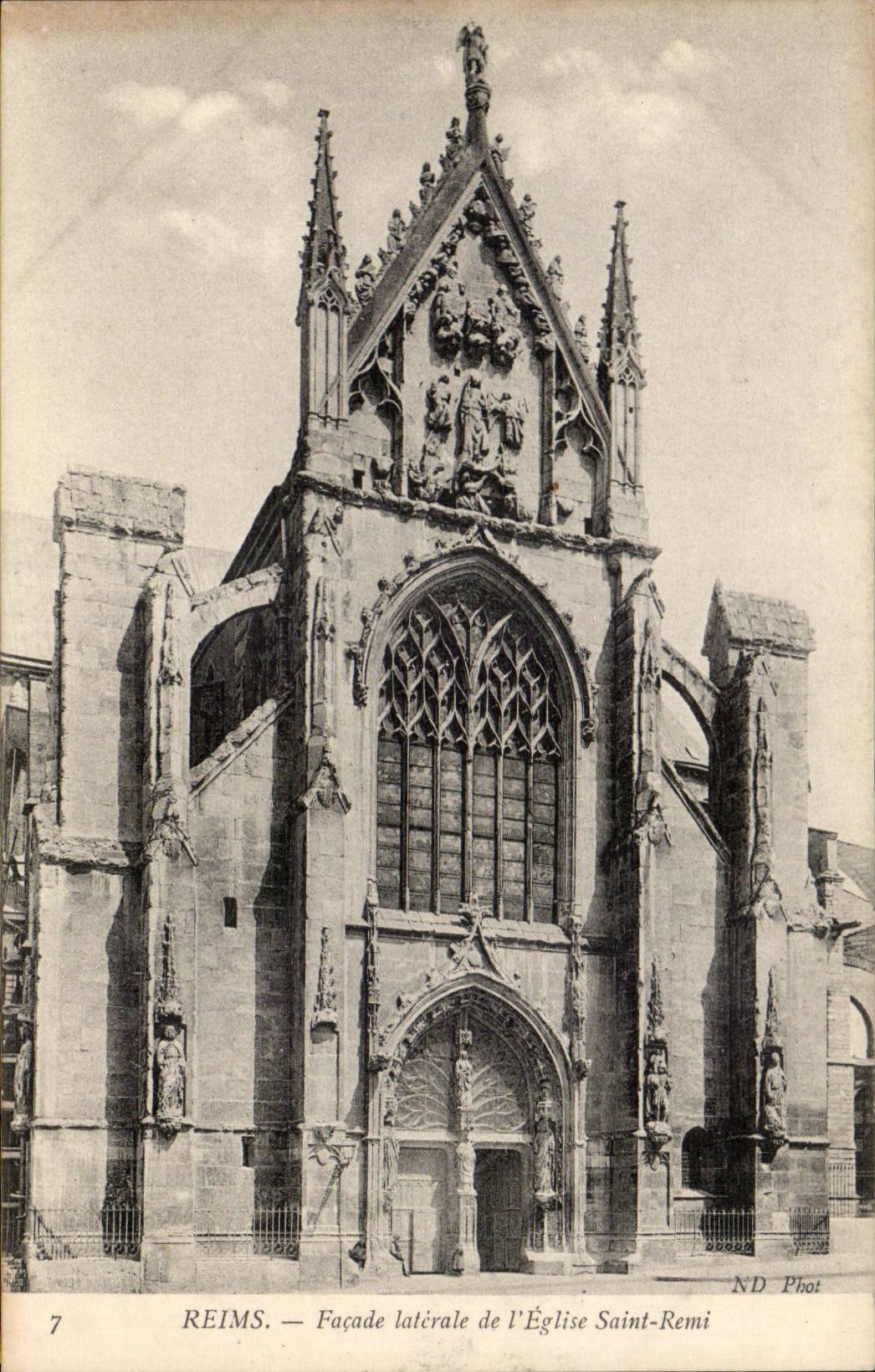Reims CPA Side wall of the church Saint Remi