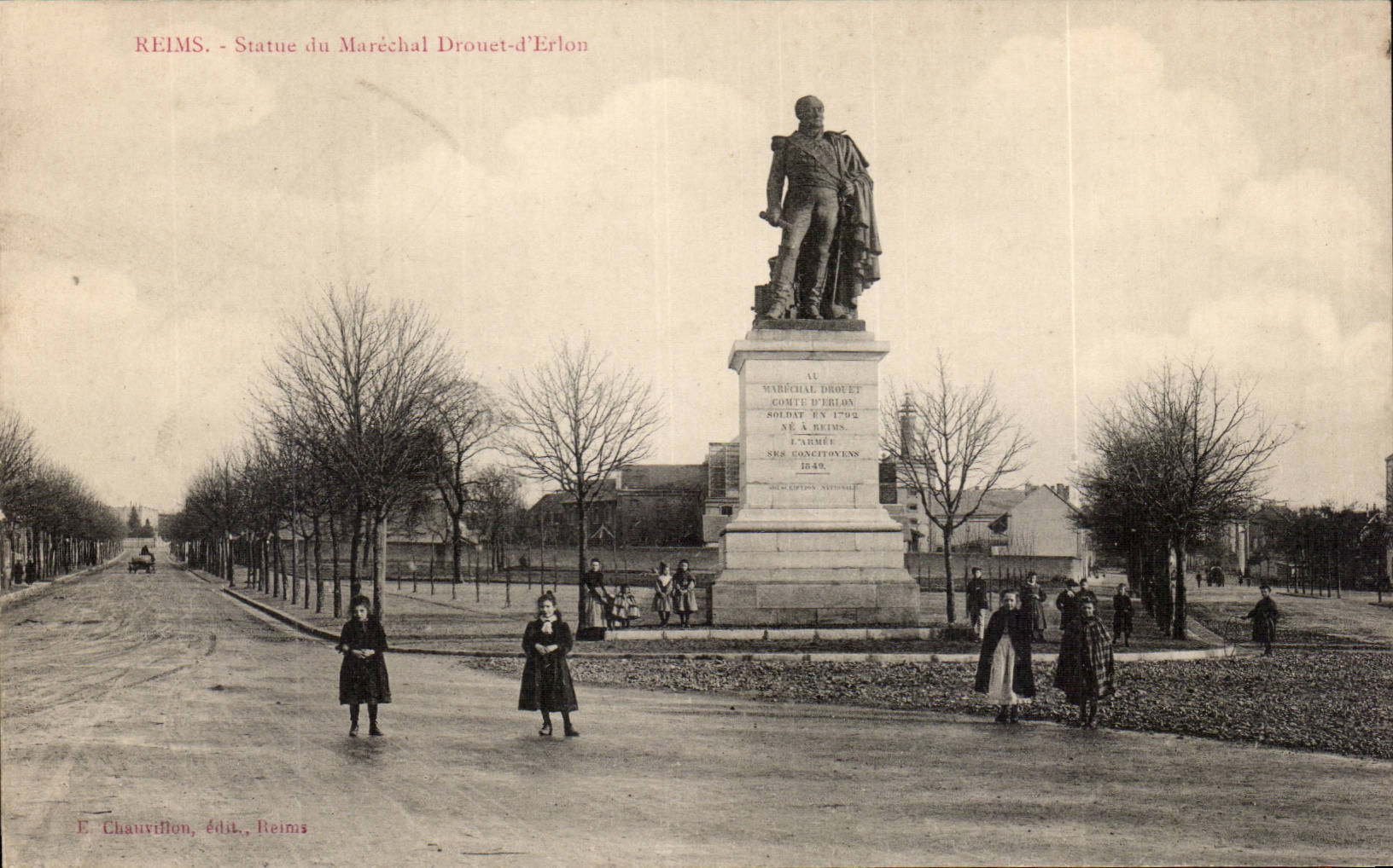 Reims CPA Statue of the marshal Drouet D' Erlon