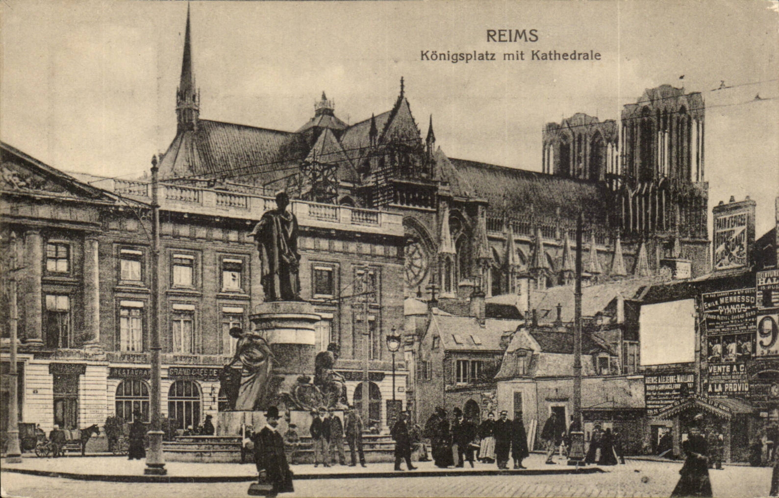 Reims CPA Konigsplatz put Kathedrale