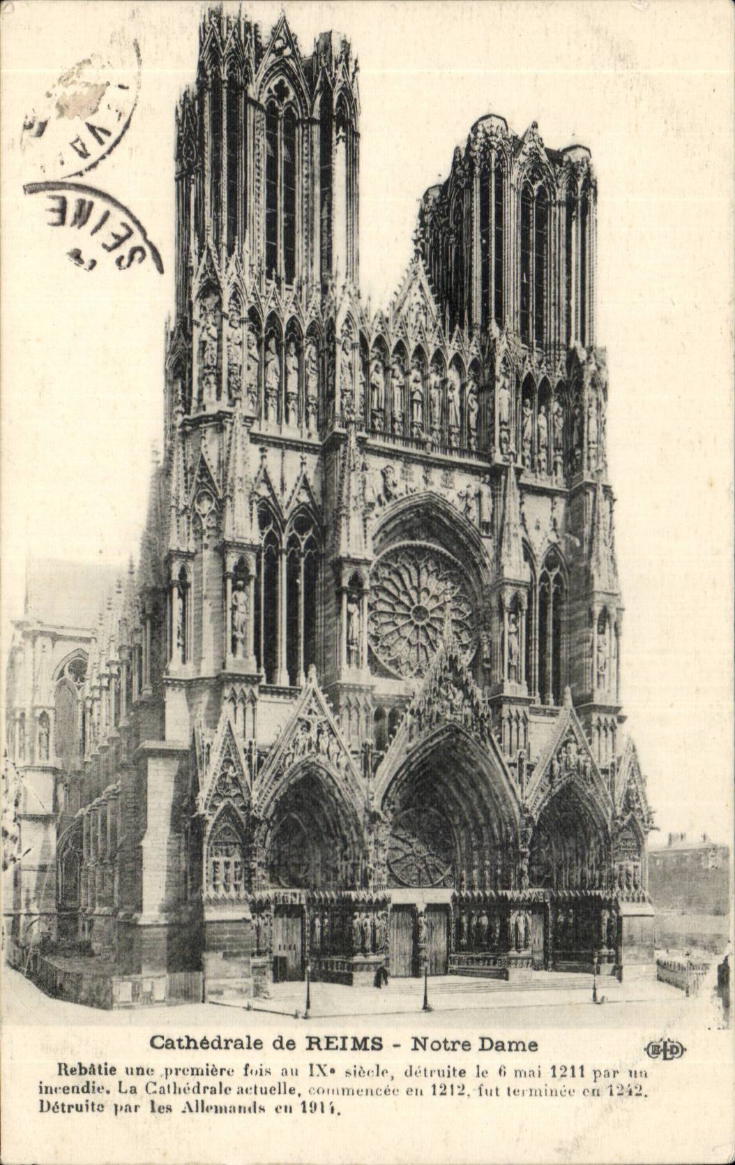 CPA Cathedral of Reims Notre Dame
