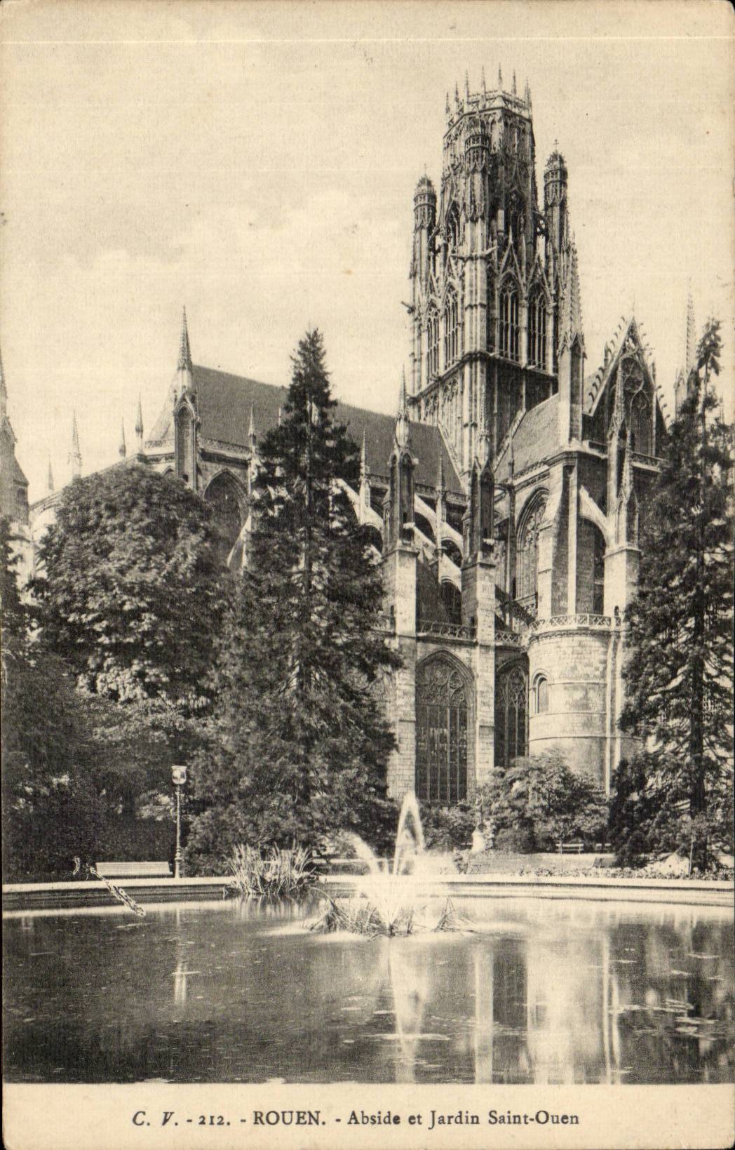 Rouen CPA Apse and garden Saint ouen