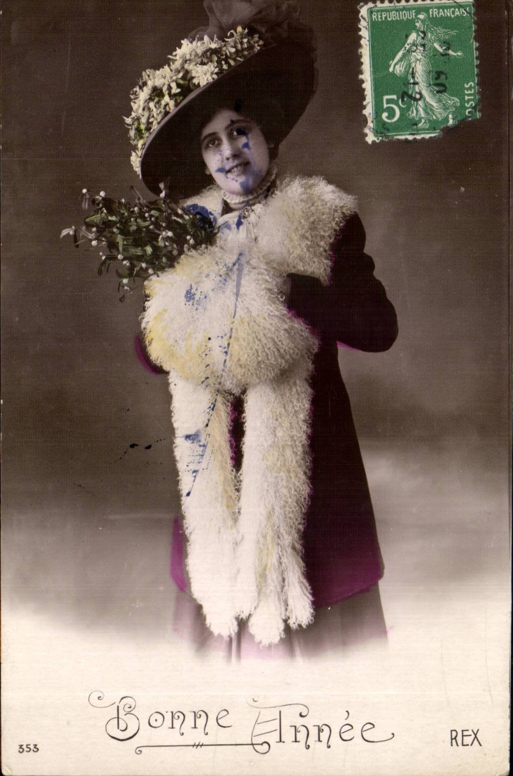 CPA Fantaisie Femme Bonne annee