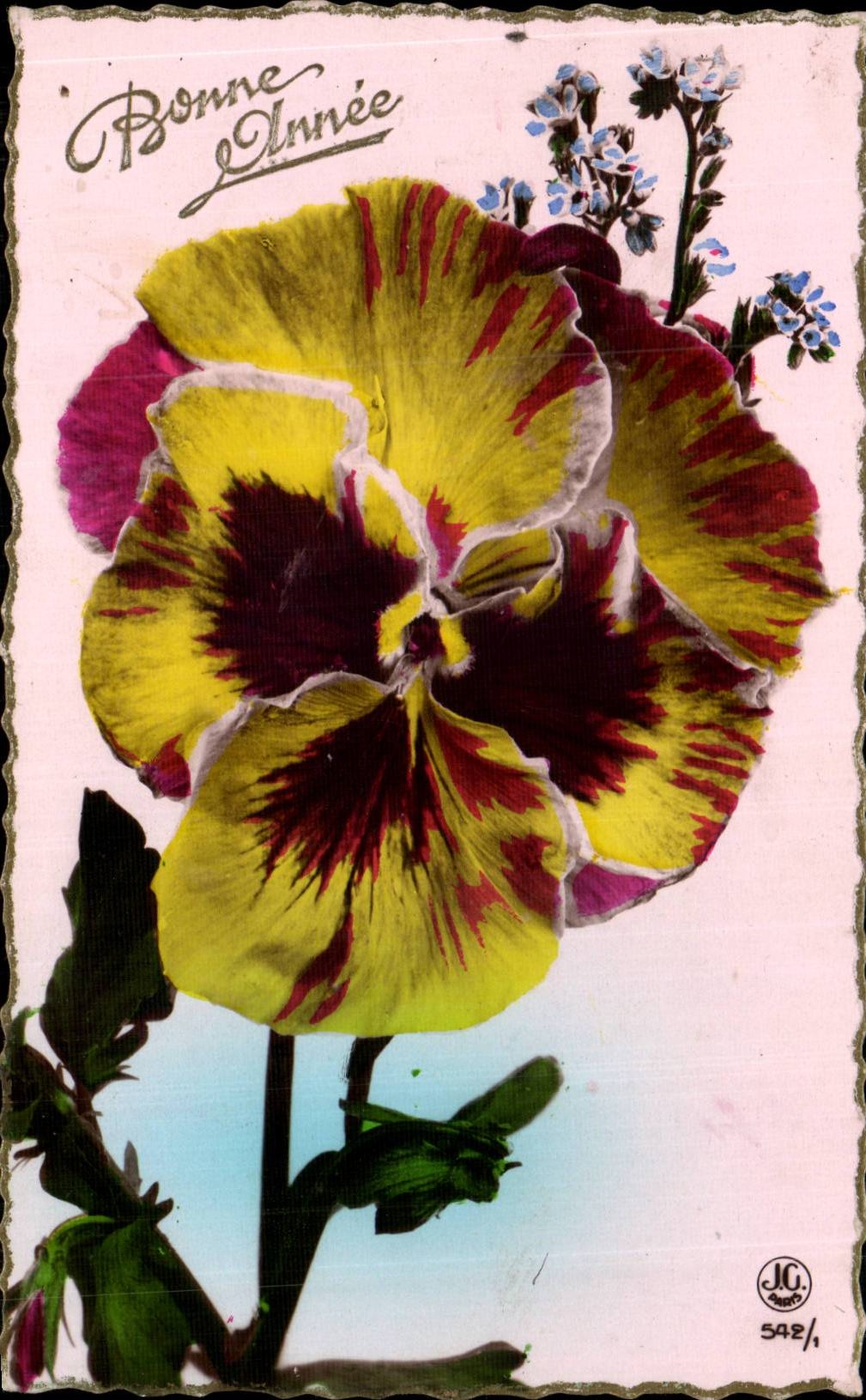 CPA Phantasie bluht gluckliches neues Jahr