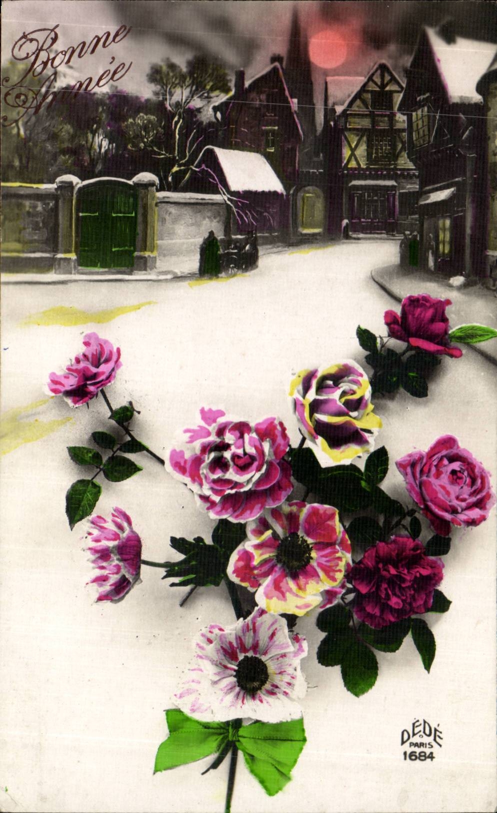 CPA Fantaisie Fleurs