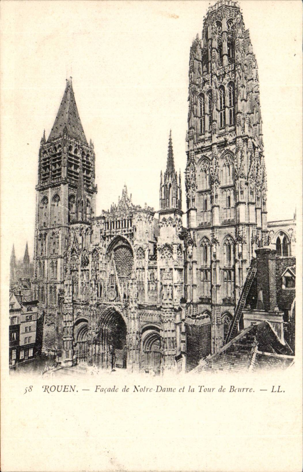 Rouen CPA Frontage of Notre Dame and the Tower of butter