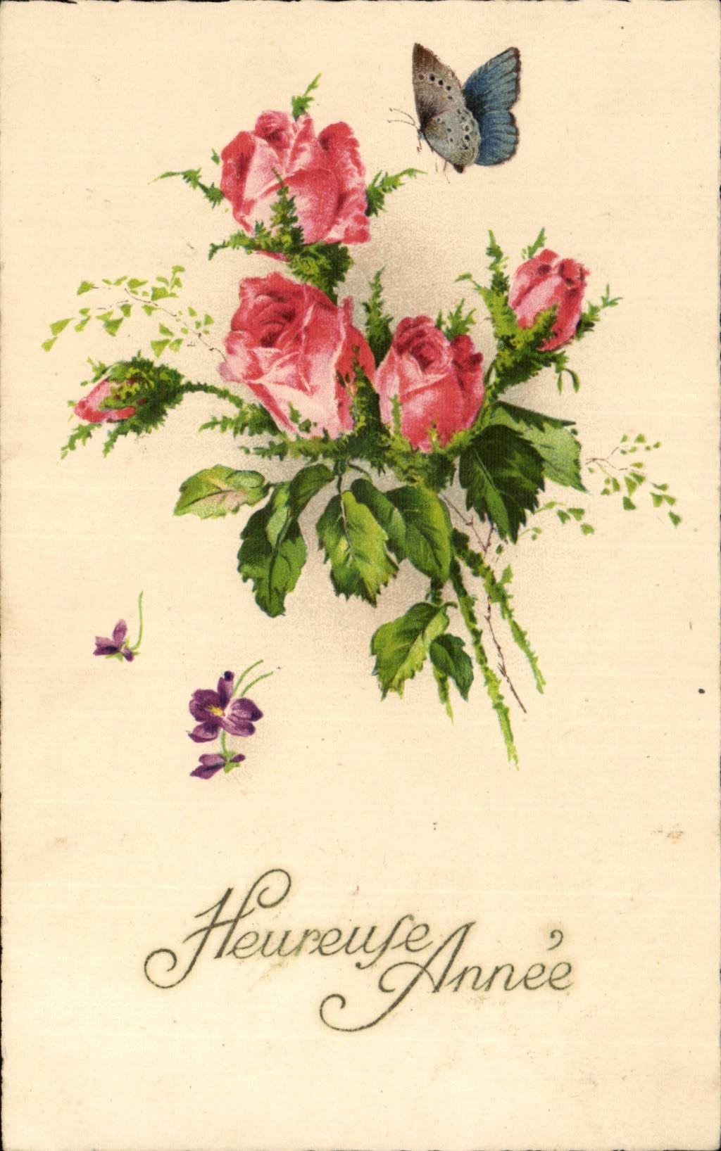 CPA gluckliche Phantasie bluht Jahr