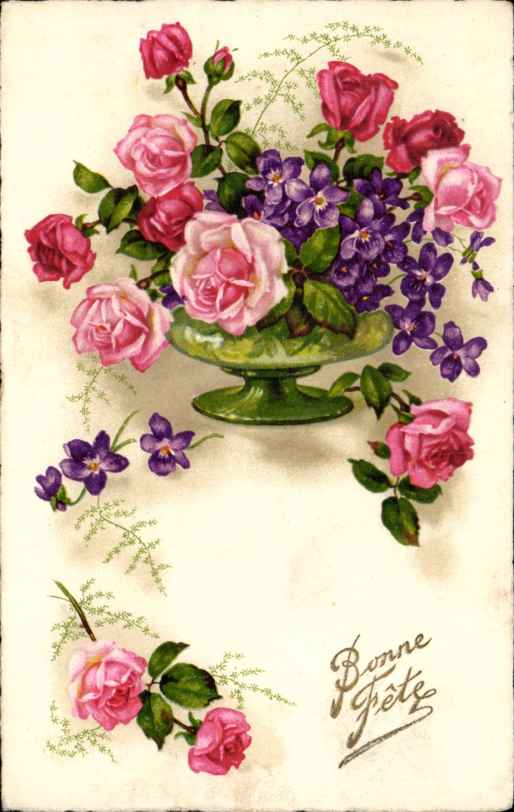 CPA Phantasie-Blumen