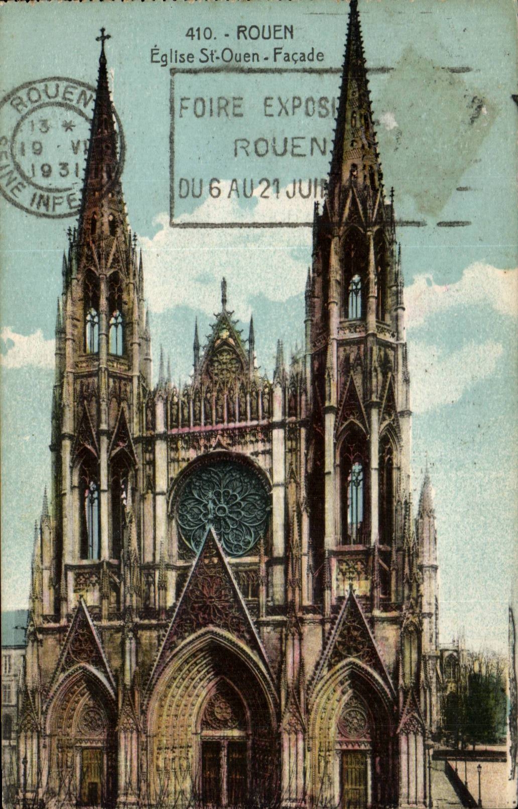 CPA Rouen Church St ouen the frontage