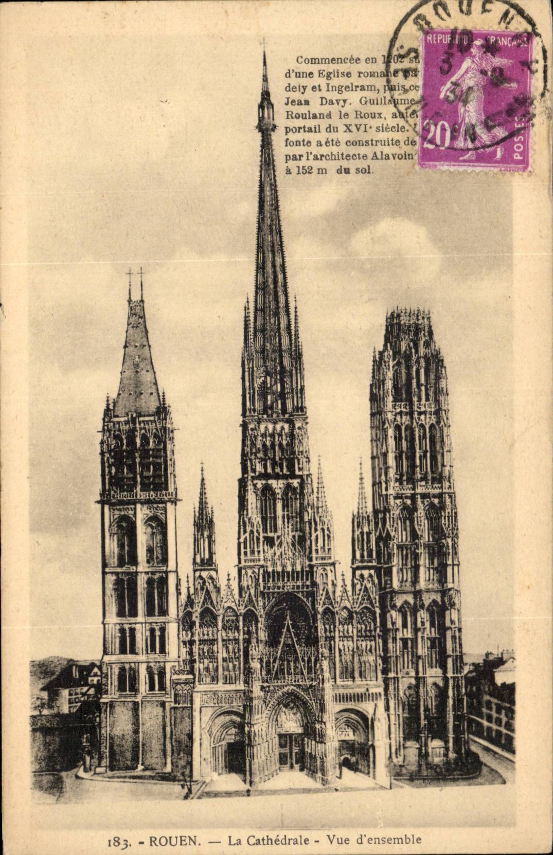 CPA Rouen the Overall picture cathedral