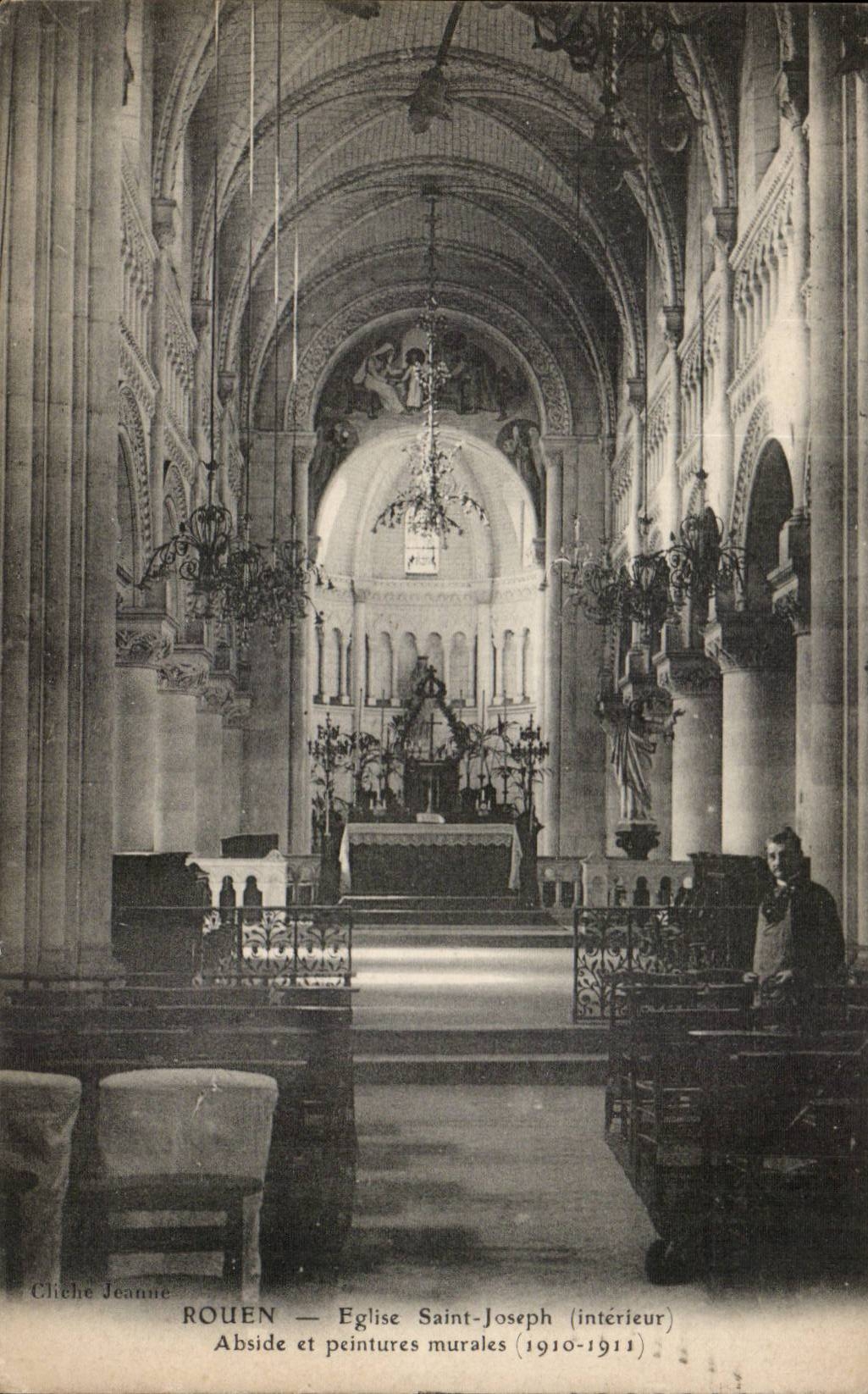 CPA Rouen Church Saint Joseph Apse and murals