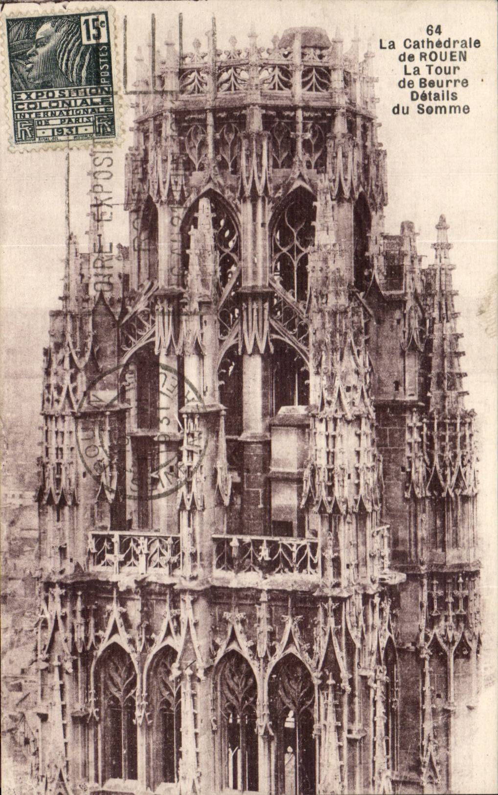 CPA Cathedral of Rouen the tower of butter Details of the Nap