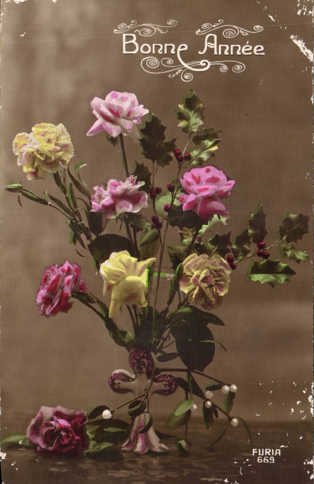 CPA Phantasie-Blumen