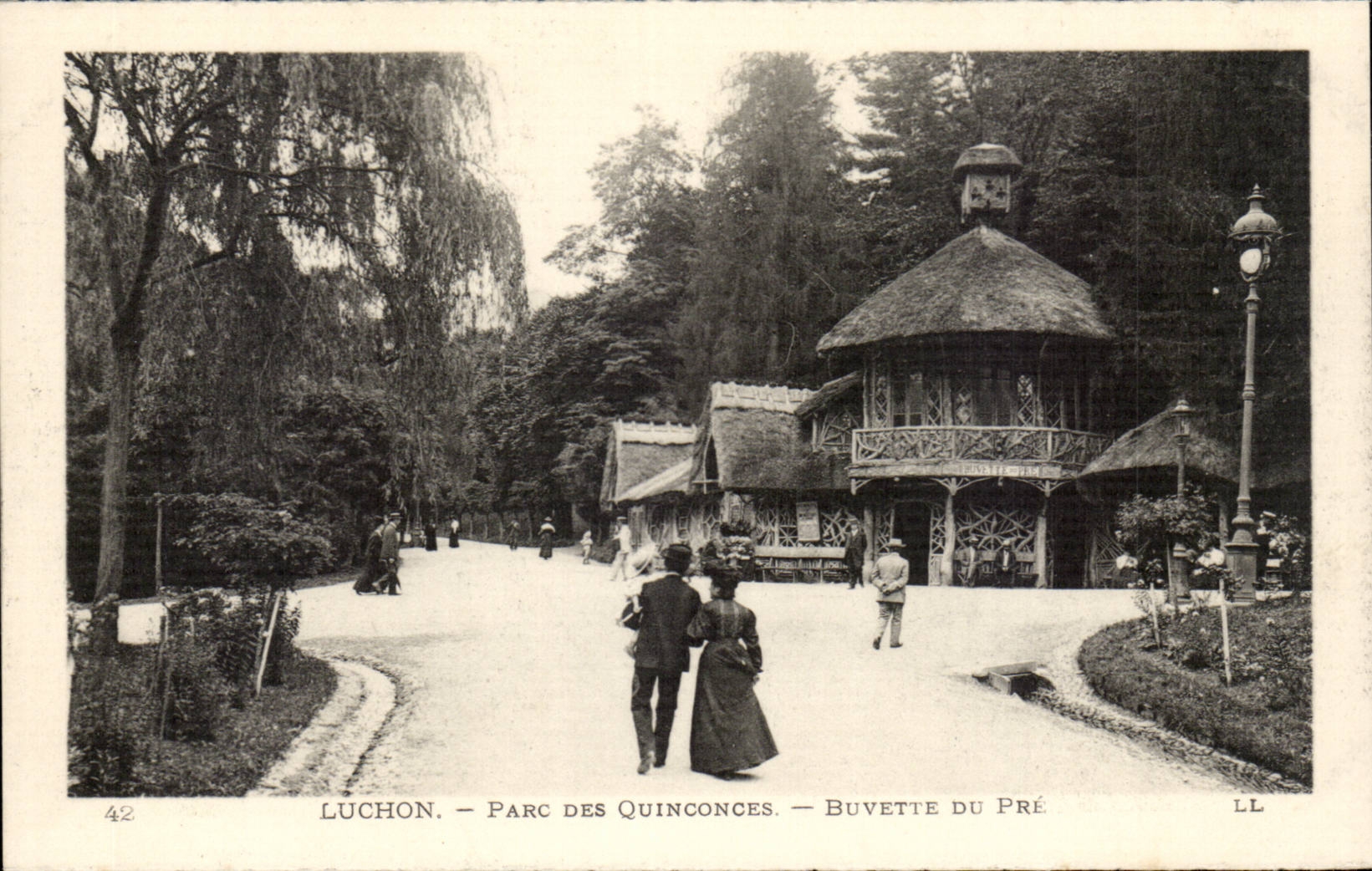 CPA Luchon Park of the Quincunxes Refreshment bar of pre