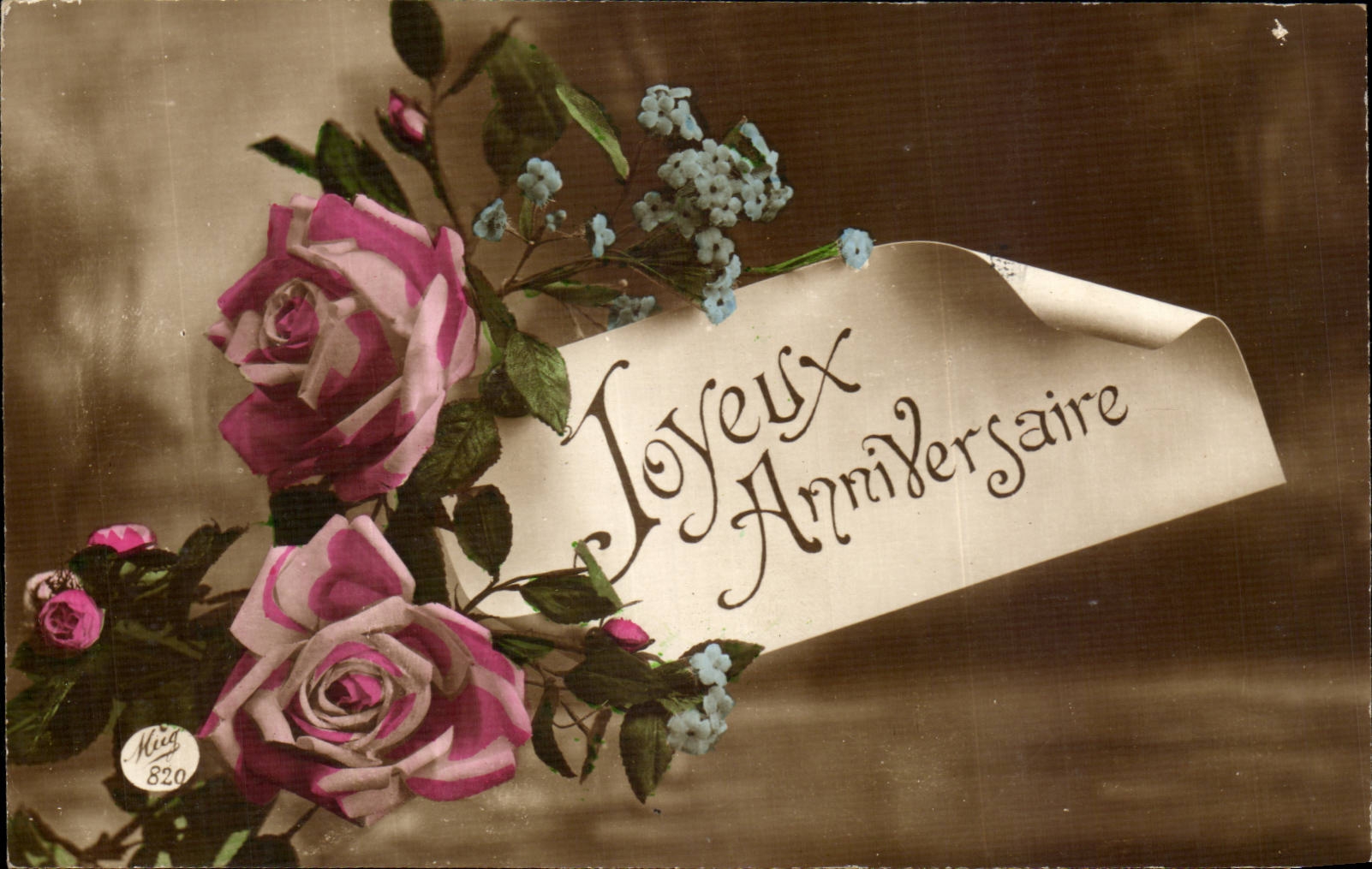 CPA Fantasy Happy Flowers birthday