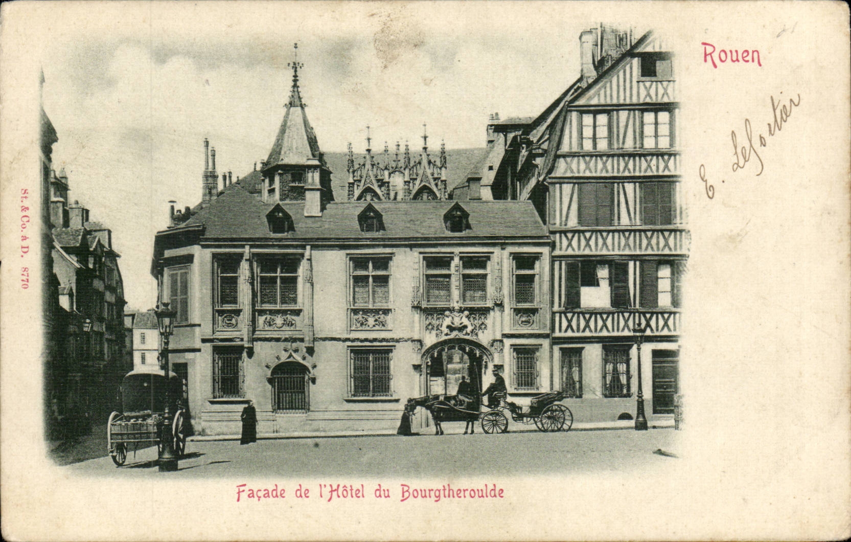Rouen CPA Frontage of the hotel of Bourgtheroulde